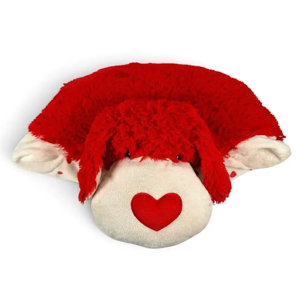 Pillow Pets Valentine Luv Pup Red Puppy Dog with Heart Nose Plush